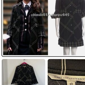 ISO Diane Von Furstenberg Black Plaid Blazer